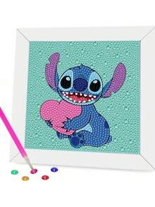 Disney Embroidery Diamond Painting Kit, Includes Tools, Handmade DIY Relaxing Art Decor Gift, Suitable For Valentine's Day, Thanksgiving Gift (The Picture Shows The Finished Product, You Need To Make It Yourself After Purchase) (The Set Includes Canvas, Diamonds, Tool Kit And White Plastic Frame)