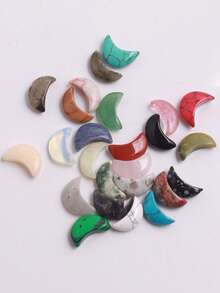 1个/5个/10个/20个/40个/80个，约1.8厘米/0.71英寸，随机混合天然石月亮无孔装饰粉晶小弯月形新月石