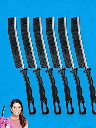 6-Pack Crevice Cleaning Brush, New Multifunctional Cleaning Brush Tool, Bathroom Crevice Brush, Kitchen Cleaning Brush, Bathroom Descaling Brush, Window Dust Removal Brush, Car Crevice Cleaning Brush, Faucet Cleaning Tool, Toilet Scrubbing Brush Small Cleaning Brush, Tile Crevice Brush, Kitchen Brush, Toilet, Bathroom, Home, Window Cleaning Tools