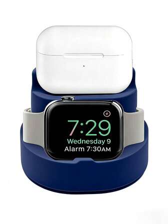 1pc Unisex Minimalist Classic Silicone Base 2-In-1 Stand, Universal Holder, Charger Stand For Apple Watch 38/40/41/42/44/45/49mm Ultra/SE/8/7/6/5/4/3/2/1