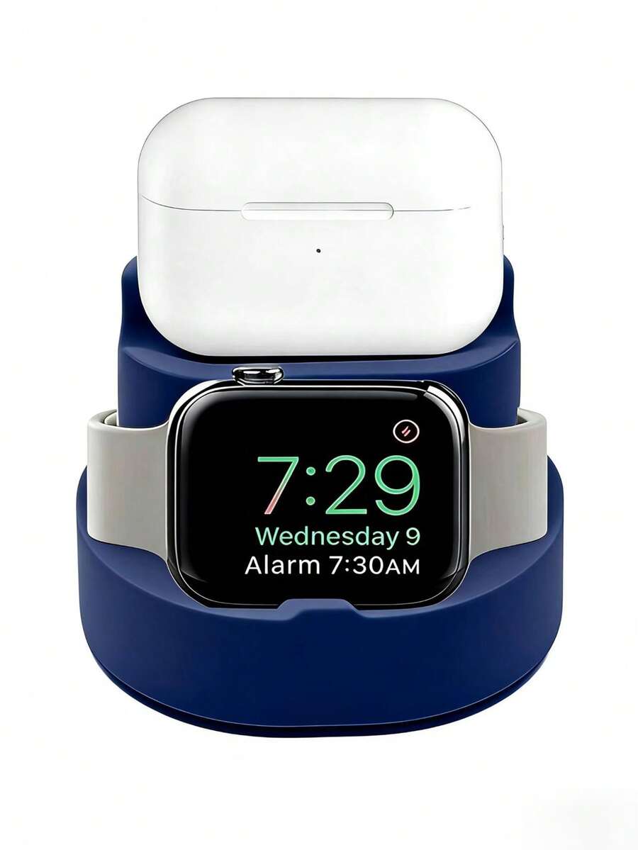 1pc Unisex Minimalist Classic Silicone Base 2-In-1 Stand, Universal Holder, Charger Stand For Apple Watch 38/40/41/42/44/45/49mm Ultra/SE/8/7/6/5/4/3/2/1