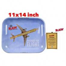Raw Rolling Metal Tray FLIGHT LA<Wbr/>RGE+Raw 98 Special Size Cone(100pk)+Co<Wbr/>Ne Loader - như hình - Xem 3