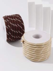1 Roll 5m Beige & Brown Minimalist Cord, 0.5cm Diameter, DIY Accessory For Necklace, Bracelet, Bag Chain - Rope - View 1