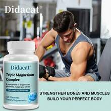 Triple Magnesium Complex Supplement, 120 Capsules, Contains Magnesium Glycine, Magnesium Malate, And Magnesium Citrate To Support Muscle And Bone Health. - 1 chai - Xem 4
