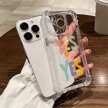 Funda para teléfono con diseño Rainbow Yes Love, compatible con iPhone 16, 15, 14 Pro Max, 13, 12, 11, XR y XS Plus. Fabricada en silicona TPU, ofrece protección contra golpes y caídas, además de una excelente sensación al tacto. Es el regalo ideal para familiares, amigos y seres queridos. - transparente - Ver 3
