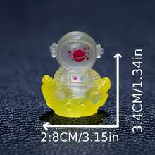 6个夜光太空漫步小雕像 - 彩色树脂汽车和花园装饰品，非常适合苔藓景观和汽车配件，可收藏的迷你太空装饰雕像 - 彩色 - 查看 7