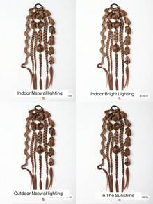 Extensiones de cabello hechas a mano de 24 pulgadas con trenzas de burbuja de colores mixtos - Estilo de vacaciones, adecuadas para todo tipo de cabello - Multicolor - Ver 7