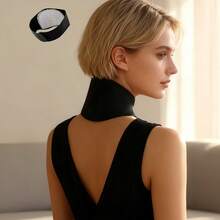 1pc Magnetic Neck Massager | Comfortable Heating Pad With Belt, Relieves Stress And Improves Blood Circulation | Adjustable Shoulder Strap, Ergonomic Design, Black With Red Accents, Auto Shut Off - Black - View 5