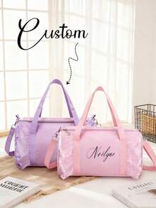 This Mini Casual Multi-Functional Travel Bag Is Printed With Cute Cartoon Bear And Panda Patterns, Made Of Nylon Material With Zipper Closure. It Can Be Handheld, Shoulder-Carried Or Cross-Body Worn. There Are Also Latin Ballet Bag And Gym Bag Options Available. Customized Packaging With Personalized Name Or Holiday Greetings Can Be Provided. - Handbag - View 1