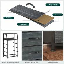 MYSTICWAVE Buros para Recamara, y Mesa De Noche con 4 Cajones, Mesita De Noche Organizadora Multifuncional, Muebles para Recamara, Sala o Clósets, Montaje Rápido 15 Min (Negro) - 1 - Ver 4