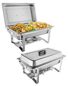 Techigher Chafing Dishes For Buffet 2/4/6 Pack, 8QT Food Warmers For Parties Buffet, Chafing Dish Buffet Set With Folding Frame For Any Party - 2 Pack - View 1
