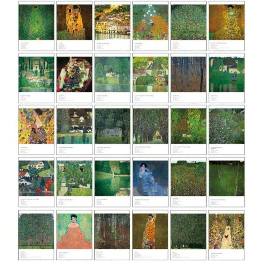 Beautiful Art Postcards set of 30 Gustav Klimt Post card variety pack Famous Painting Scenery4 x 6 Inches - Gustav Klimt - Ver 1
