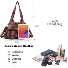 Angel Kiss Purses For Women Hobo Bag Soft PU Leather Shoulder Bag For Women - 棕色 - 查看 3