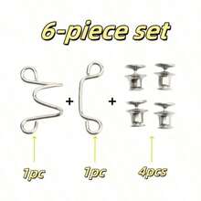 6-Piece Silver-Gray Invisible Adjustable Waist-Altering Brooch Set - Jeans Waist Tightening Pins & Anti-Peek Seamless Metal Belt Clips, Quick-Release Waist Tightener, For Trousers & Jeans - 6PCS - 查看 2