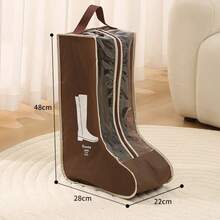 1pc Fabric Shoe Storage Bag With Handle, Portable Foldable Hanging Shoe Dust Cover Bag, Waterproof And Moisture-Proof, Suitable For Men And Women, Home And Travel Shoe Storage - Multicolor - View 7