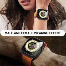 Screen Protector Case, Front And Back Cover Compatible With Apple Watch Series 9/8/7/6/5/4/Se 2 Series 45mm 41mm 44mm 40mm - Black - View 5