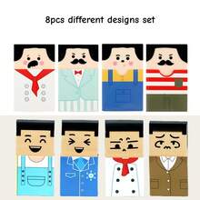 1/4pcs Cute Office Worker Erasers, Bald Uncle Erasers, Loose Bald Erasers, Desk Pet Funny Pencil Erasers, Back To School Gifts, Classroom Rewards, Party Favors - Multicolor - View 13