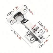 10/20pcs Soft-Close Cabinet Hinges, Full Overlay Cabinet Door Hinges, Wardrobe Door Hinges, Cabinet Hardware Accessories, With Installation Screws, Standard Cabinet Door Hinges - Silver - View 3