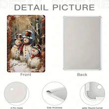 1 件复古做旧金属画，描绘冬季森林雪人一家，可作客厅、玄关墙面装饰，亦可作圣诞节和新年节日装饰，家居艺术礼品。 - 彩色 - 查看 4