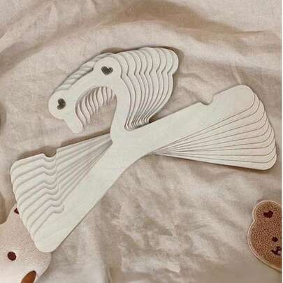 5/10/20/30pcs Wooden Bear Shaped Children's Hangers, Creative Home Decor Hanging Accessories, DIY Kids Room Decoration - Cute