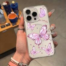Funda de Teléfono Mariposa Rosa, Compatible con Carga Inalámbrica, Resistente a Impactos, Funda Magnética con Sensación de Piel, Compatible con iPhone 17 Pro Max/17 Air/16/15/14 Plus/13/12/11  Galaxy A56/A55/A54/A36/A35/A26/A25/A16/A15/A06/S25 Ultra/S24 FE/S23 Plus/S22, Estuche de Carga Inalámbrica, Estuche de Teléfono Minimalista, Cubierta de Inspiración Natural, Fijación Magnética Ajustada XUHF - Multicolor - Ver 12