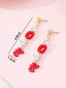 1 Pair Romantic Love Enamel Faux Soft Pottery Design Fashion Jewelry Earrings For Women, Perfect Gift For Dates And Occasions - Multicolor - View 4