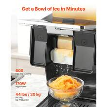 Schneeflocken-Eismaschine, 20 kg/Tag Eis-Rasiermaschine, Eisrasierer mit Edelstahlklinge, elektrischer Bingsu-Maschine mit 0,8 L Tank, 90-s-Schnellkühlung, für Zuhause kleine Veranstaltung - 20 kg/24 h - Übersicht 2