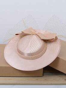 Mũ đội đầu thanh lịch dành cho nữ đi nhà thờ, có nơ trắng, thích hợp cho các buổi tiệc, tiệc chiêu đãi, trang trí, chụp ảnh cưới. - 1194 - Xem 5