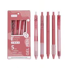 7pcs/Set Retractable Gel Pens, Fine Point, Quick Drying, Black Ink, Suitable For Students, Journaling And Office Use - Essential For Back To School