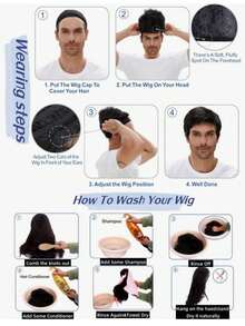 This Stylish And Handsome Men's Short Curly Wig With A Center Part Is Made Of 5 Inches Of Mixed-Color Synthetic Fiber And Is Suitable For Everyday Wear, Holidays, Masquerade Balls, Halloween Costumes, And Various Party Occasions. - Multicolor - View 9