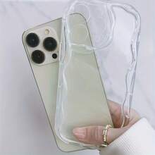 Funda Ultrafina a Prueba de Golpes y Resistente a las Manchas Una funda transparente en forma de ola para teléfono móvil, protección completa de lente para iPhone 16/15/14/13/12/11/x/xs/xr/8/7 plus pro max mini Funda Minimalista y Premium - 1 pieza - Ver 1