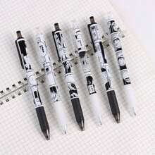 Bolígrafos de gel con temática de cómic, tinta negra de 0.5 mm, punta media, bolígrafos de rodillo de plástico para oficina y papelería estudiantil, útiles escolares para volver a la escuela - Multicolor - Ver 6