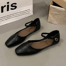 Giày bệt Mary Jane kiểu retro cho nữ, mẫu mới mùa xuân/hè 2026, giày quai ngang tối giản thoải mái. - màu đen - Xem 10