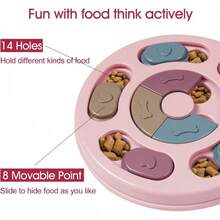 1pc Dog Puzzle Toys Slow Feeder Interactive Increase IQ Food Dispenser Non-Slip Slowly Eating Bowl Cat Dogs Food Games - Pink - View 5