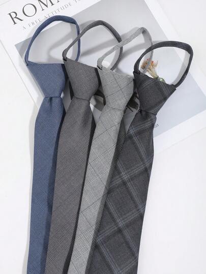 1条男士时尚休闲条纹图案拉链领带，舒适百搭，适合日常、通勤、外出、派对等场合搭配。