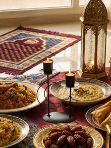 1 قطعة/مجموعة حامل شمعة رمضاني من الحديد الأنيق، مثبت على الطاولة، ديكور رومانسي لطاولة الطعام المنزلية، مصنوع من مواد متينة، مثالي لعشاء الشموع والديكور المنزلي، مناسب لجميع المستخدمين، بأشكال نجمة وقمر وفانوس - متعدد الألوان - مشاهدة 6