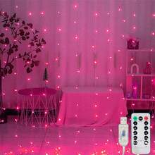 8-Function Curtain String Lights, Bedroom Window Decor Lights, Wedding Party Indoor Decoration, Proposal, Dreamlike Holiday Decor, USB Curtain Lights, Birthday Party Decor, Wreath Decor - USB Curtain Light String - View 3