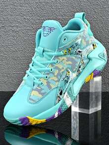 All Season Casual Sports Shoes, Youthful & Dreamy Basketball Shoes, Suitable For Teenagers, Campus Students, Sports & Leisure, Running Shoes, Basketball Shoes, Wear-Resistant & Non-Slip - Green - View 3