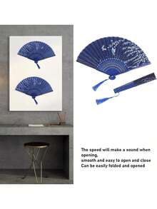 EstiloAbanicos de Mano de Bambú de Seda Hechos a Mano Chinos/Japoneses para Regalos de Mujer Suministros de Favores de Banquete de Boda,Abanico de Mano Plegable,Regalo de Banquete de Boda(Rosa)Versión mejorada - 1 - Ver 3