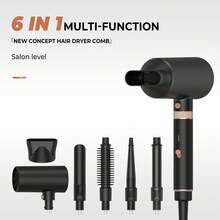 UKLISS 2026 升级版五合一热风造型器 - 专业离子吹风机及多功能造型器，配备可更换刷头，可吹干、卷发、直发、蓬松和扩散造型 - 符合人体工学的快速加热设计，男女皆宜的理想礼品套装