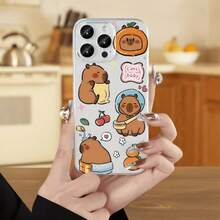 Funda de teléfono de lujo premium a prueba de golpes y resistente a caídas Funda de teléfono: 1 pieza nueva, creativa, con patrón de capibara, funda protectora transparente texturizada a prueba de golpes, adecuada para Apple  16 15 14 13 12 11 XS XR X 8 7 Plus Pro Max SE Series, regalo de vacaciones, cumpleaños, novia, novio ¡Regala a tu amado teléfono una funda protectora confiable! - 1 pieza - Ver 2