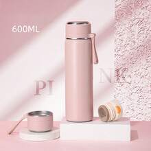 Customized Text Logo 316 Stainless Steel Portable Vacuum Insulated Bottle, Large Capacity Double-Wall Vacuum Water Bottle, 500ml/600ml Options, Keeps Warm/Hot/Cold, Durable, High-Quality Design, Water Bottle With Non-Slip Base And Carrying Strap - Multicolor - View 12