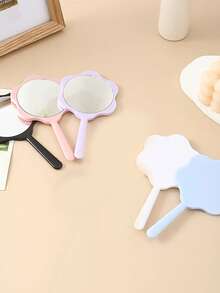 5pcs Cute Flower Handheld Mirrors, With Floral Handle And Surface - Portable Mini Makeup Mirror, Suitable For Students - Pink, Light Blue, Light Purple, Black, White - Travel-Friendly Compact Mirror, Ideal For On-The-Go,Giveaways,Travel,Cheap Stuff,Travel Essential - Multicolor - View 12