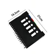 3款A5黑色PP隔页线圈笔记本分类分层笔记本超厚隔页线缆线圈笔记本极简笔记本 - 彩色 - 查看 2