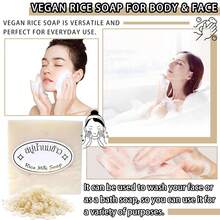 1 set de jabón de arroz + suero de arroz + crema de ojos de arroz. Jabón artesanal tailanés de arroz para la cara, el baño y las manos. Enriquecido con aceites minerales esenciales, limpia en profundidad y suaviza. Rico en espuma, suero de arroz hidrata en profundidad. Crema de ojos de arroz refirmante bloquea el agua para un rostro radiante. Opciones de múltiples especificaciones incluidas - Limpieza profunda - Ver 7