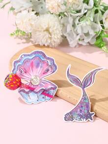 48张美人鱼棒棒糖装饰卡片，美人鱼和海星设计派对礼品包装标签，生日礼物装饰卡，礼品包装贴纸，派对装饰，生日装饰，礼品包装，派对小礼物，性别揭晓派对装饰，婴儿派对装饰，生日礼物，生日房间装饰，生日贺卡，新娘送礼会礼物 - 美人魚 - 查看 8