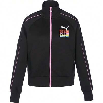 Puma Women's Stand Collar Knit Comfortable Sports Jacket