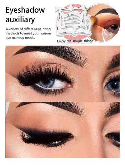3-In-1 Multifunctional Eye Makeup Template | Eyeshadow, Eyeliner, Eyebrow - An Essential Makeup Tool To Easily Create Precise Eye Makeup. This All-In-One Template Set Simplifies Eyeshadow Blending, Accurate Eyeliner Drawing, And Eyebrow Shaping.