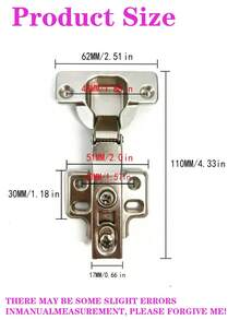 10个/20个银色直型和弯型缓闭式橱柜铰链，标准橱柜门铰链，适用于衣柜和厨房橱柜 - 銀色 - 查看 12