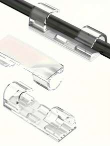 100/40/20个装粘性电缆夹，透明电线支架，用于电源线管理，塑料电缆夹，适用于墙壁和桌子下方 - 無色 - 查看 7